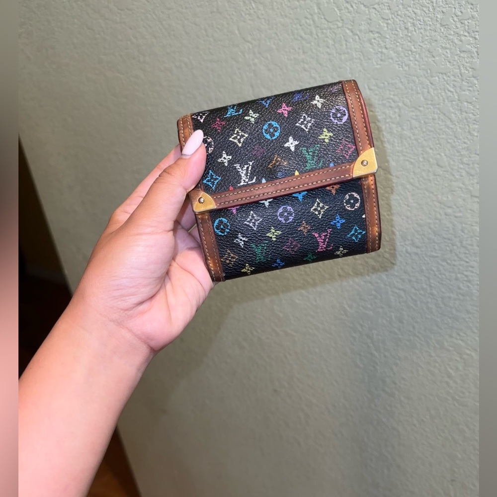 LIMITED EDITION Louis Vuitton Black Murakami TriFold Wallet
